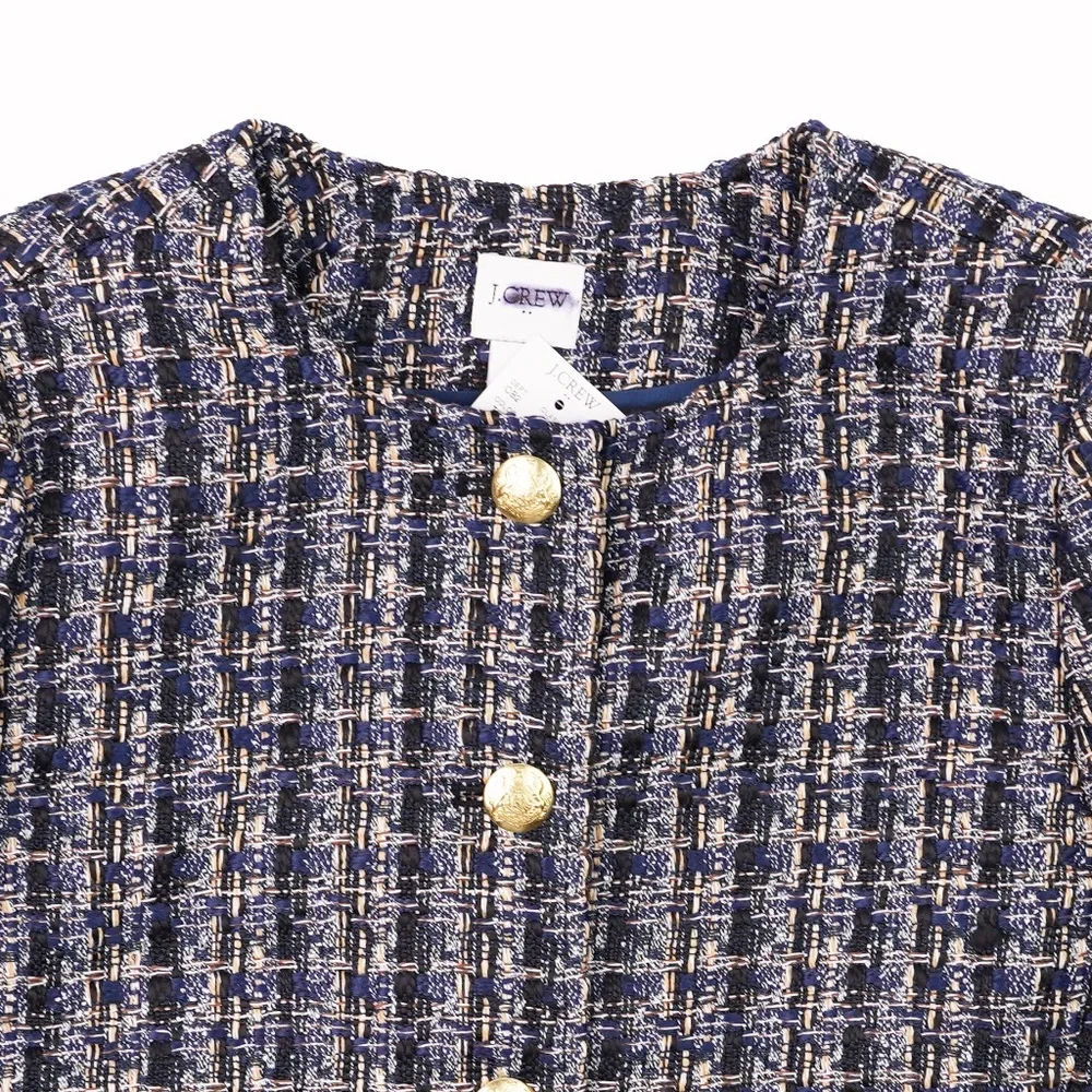 New JCREW Tweed Lady Jacket in Tweed Black Navy - Picture 6 of 6
